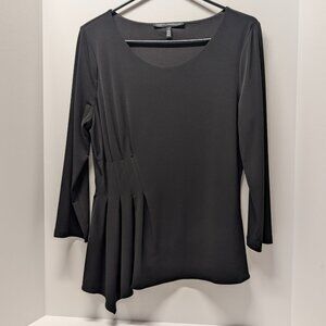 White House Black Market Asymmetrical Long Sleeve Top in Black